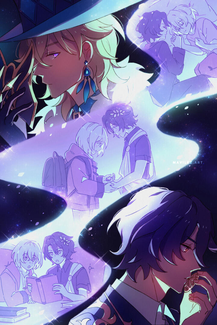 fanart of dr. ratio and aventurine from honkai star rail, for the ratiorine bang 2024