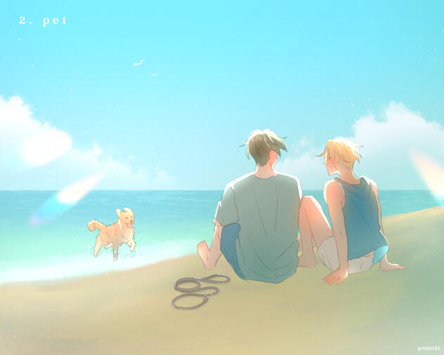 fanart of hirano and kagiura by harusono shou, for kagihira week 2025