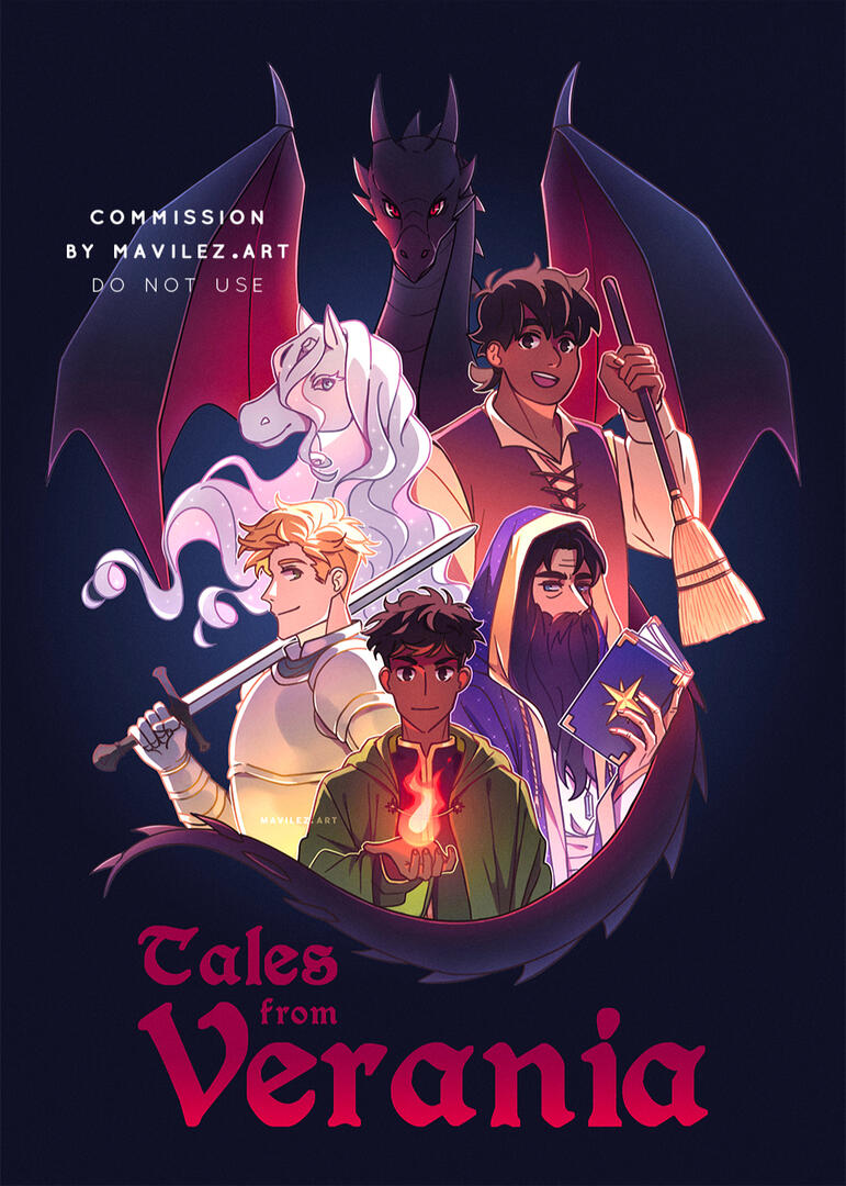 commissioned fanart based on the 'tales from verania' series by tj klune